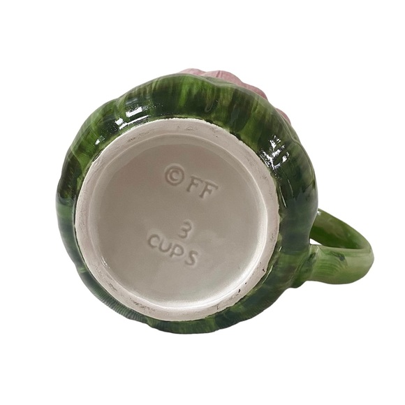 VINTAGE FITZ & FLOYD 1988 GARDEN ARTICHOKE VEGETABLE PITCHER 3 CUP 4.25” - Picture 7 of 9